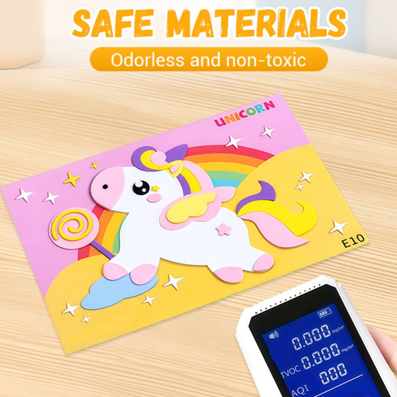 🧩🎨Gyerekek számára készült DIY 3D EVA matricás kézműves foglalkozás🎁