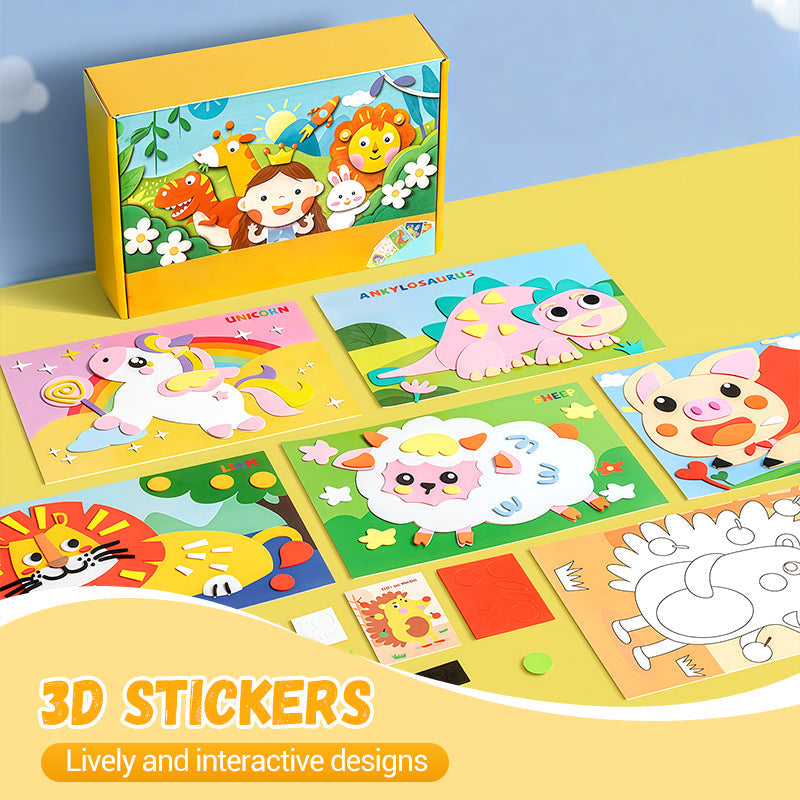 🧩🎨Gyerekek számára készült DIY 3D EVA matricás kézműves foglalkozás🎁