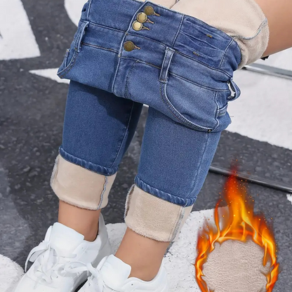 👖Meleg és kényelmes női farmernadrág polár béléssel