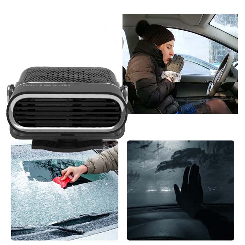 ❄️🚗 Hordozható 2-in-1 360° forgó autófűtő