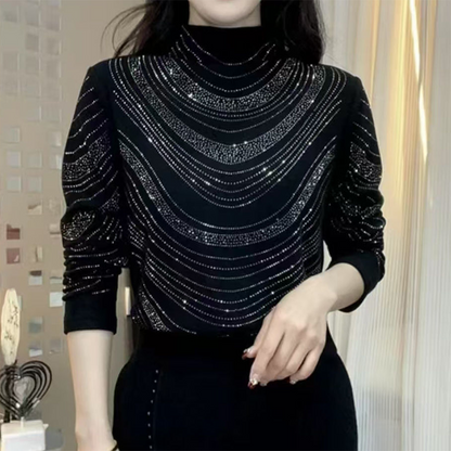 🎁💎Elegáns női blúz hosszú ujjakkal és flitterekkel
