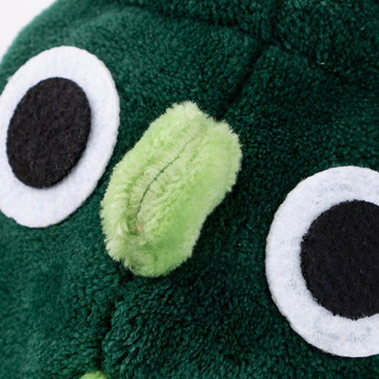 Meleg plüss overál kapucnival és dinoszaurusz motívummal