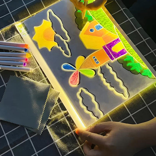 🔥👨‍🎨 Radírozható világító akril rajztábla állvánnyal 🎨✨