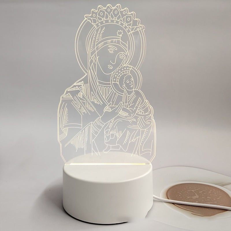 🌙 Béke és hit egyetlen fényben – 3D éjjeli lámpa Jézussal