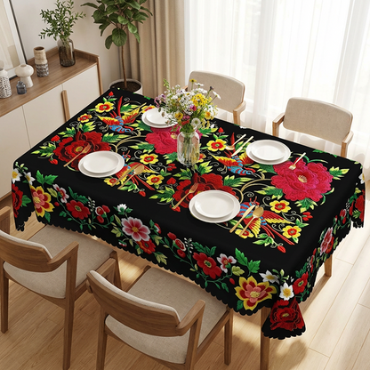💖Luxus jacquard terítő színesben, hullámos szegéllyel