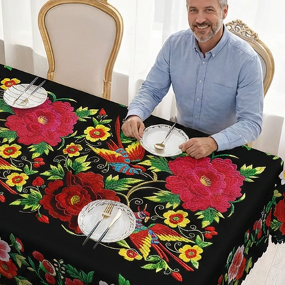 💖Luxus jacquard terítő színesben, hullámos szegéllyel