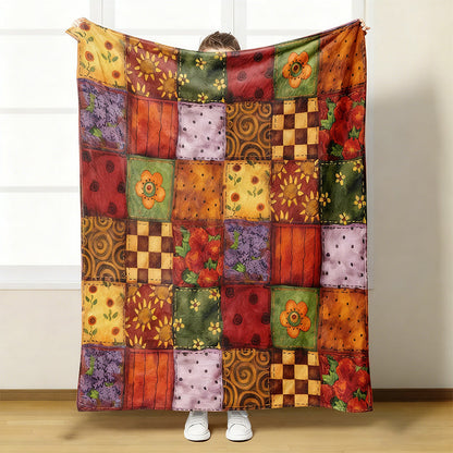 🌼 Kényelmes és puha flanel takaró virágmintával 🛋️💐