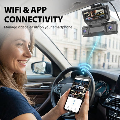 🚗 Négycsatornás fedélzeti kamera WiFi-kapcsolattal és éjjellátó funkcióval📹