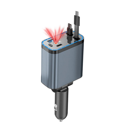 Ultragyors autós töltő visszahúzható kábelekkel és Starlight hangulatvilágítással