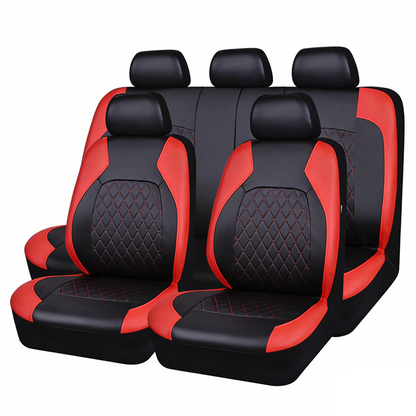 9 darabos bőr autóüléshuzat-készlet – Univerzális, prémium védelem! 🚗✨