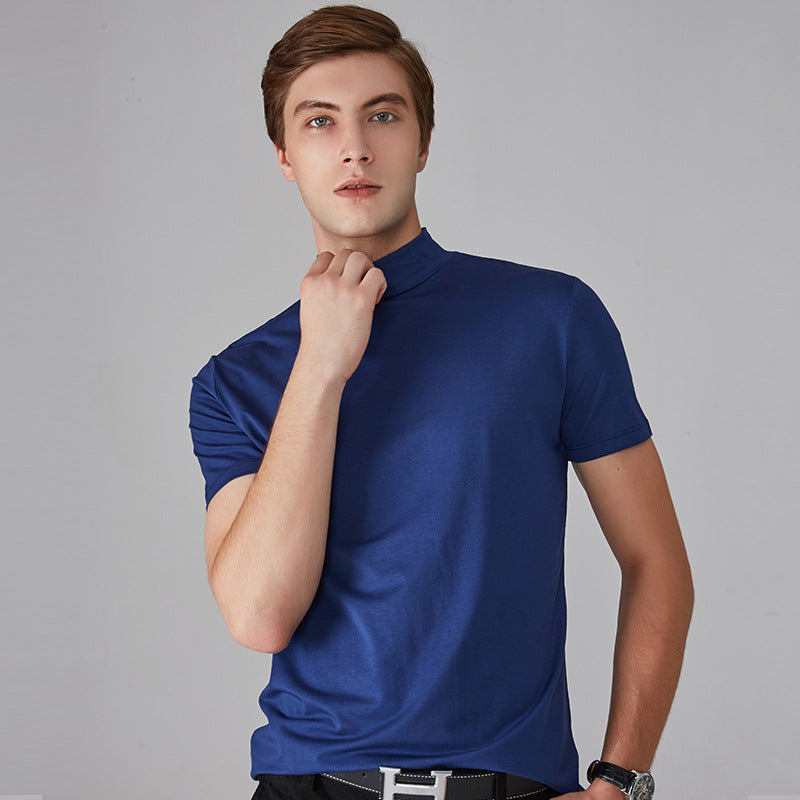Férfi magas nyakú Slim Fit póló