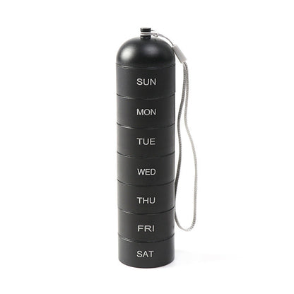 Hordozható, vízálló alumínium gyógyszertároló 7 napig