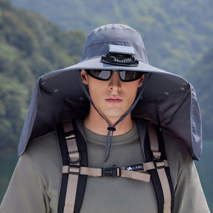 🎣 Beépített ventilátorral ellátott szabadtéri horgász sapka – lélegző hálós anyag, állítható szellőzés – utánvéttel 💪