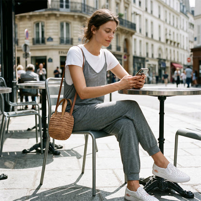 Női spagettipántos overall jumpsuit