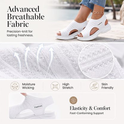 👡Női szandálok 4,5 cm-es platformmal és kötött anyaggal - 2 színben, 35-42-es méretben