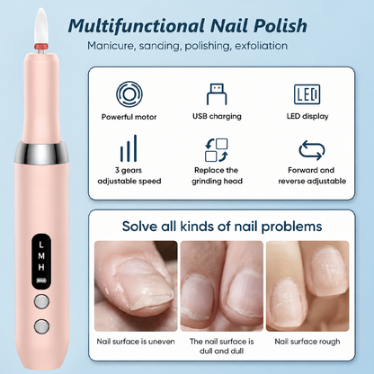 💅🔋 Vezeték nélküli elektromos manikűr töltőállvánnyal – élvezd a professzionális manikűrt otthon! | Hordozható, újratölthető, bármikor használható ✨