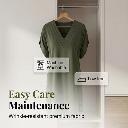 👗 Női nyári ruha V-nyakkal és lila ujjakkal