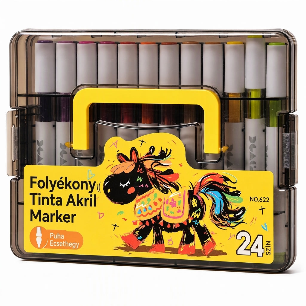 💦 Mosható folyékony akril marker puha ecsetvéggel – Színes alkotás könnyedén, egyszerű tisztítással✨