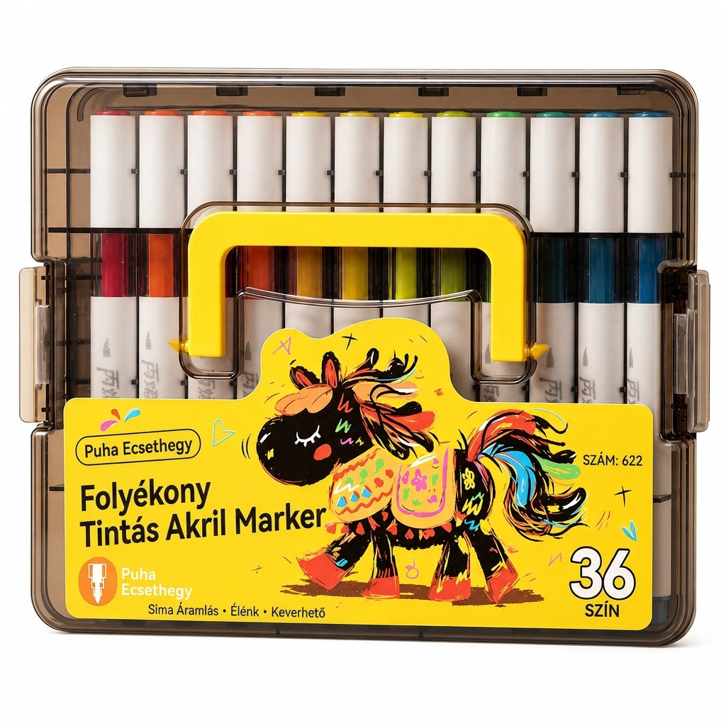 💦 Mosható folyékony akril marker puha ecsetvéggel – Színes alkotás könnyedén, egyszerű tisztítással✨
