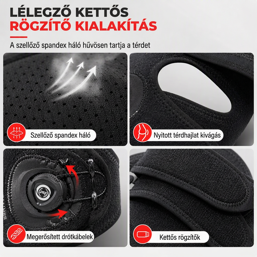🦵 Állítható szilikon patella stabilizáló pánt – Térdvédelem futáshoz, edzéshez és lépcsőzéshez ✨