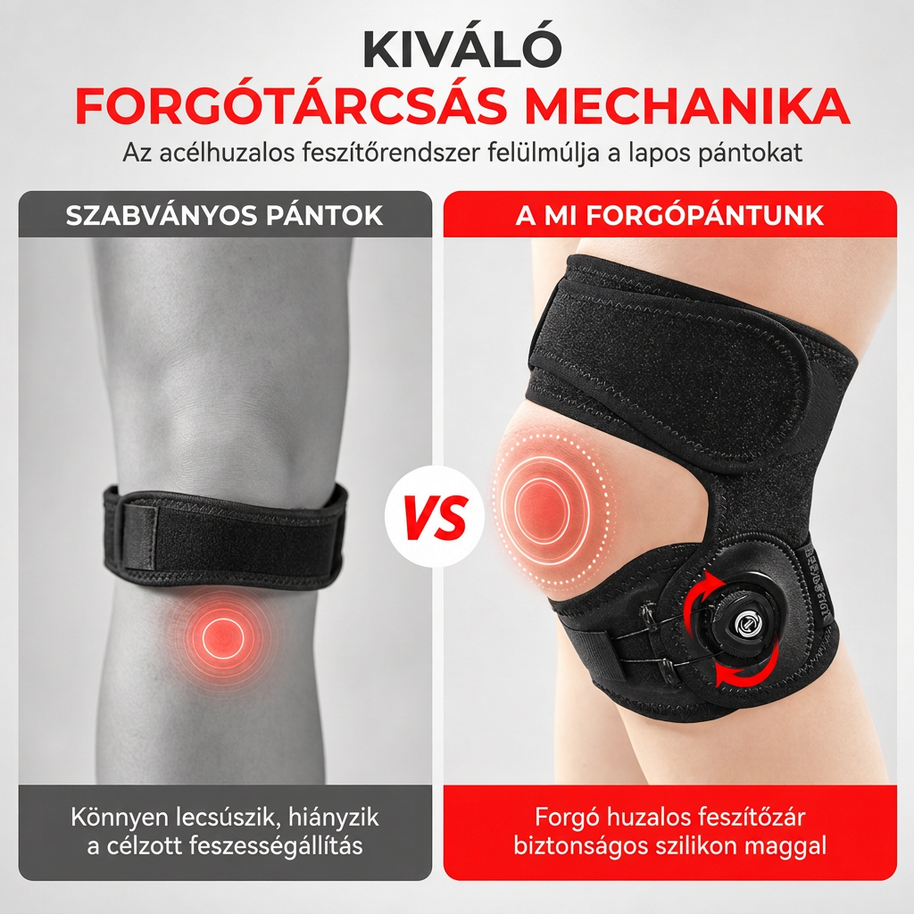 🦵 Állítható szilikon patella stabilizáló pánt – Térdvédelem futáshoz, edzéshez és lépcsőzéshez ✨