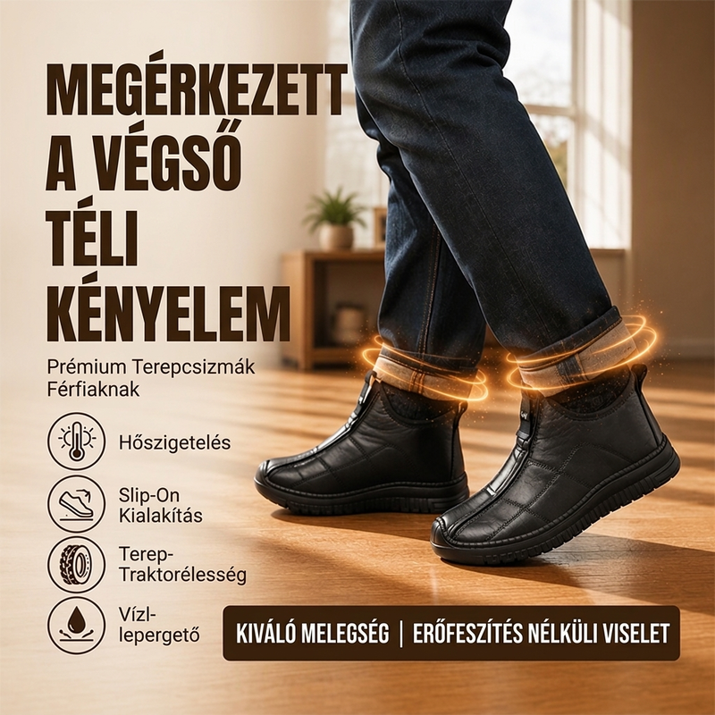 👟🌟 Férfi plüssbélésű csúszásmentes gyaloglócipő – Meleg, puha és stabil viselet téli sétákhoz✨