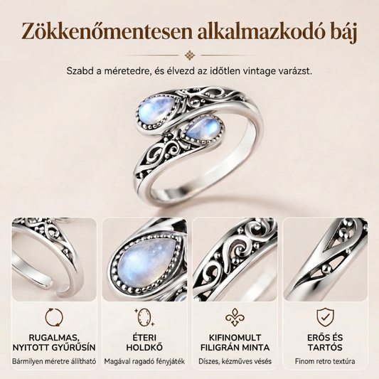 👑💎Csepp alakú retro gyűrű: ragyogó és elegáns✨